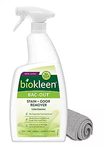 Biokleen Bac-Out Stain Remover for Clothes & Carpet - 32 Ounce - Natural, Enzymatic, Destroys Stains & Odors Safely, for Pet Stains, Laundry, Diapers, Wine, Carpets, Eco-Friendly, Plant-Based