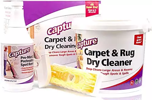 Capture Carpet Total Care Kit 400 - Home Couch and Upholstery, Car Rug, Dogs & Cats Pet Carpet Cleaner Solution - Strength Odor Eliminator, Stains Spot Remover, Non Liquid & No Harsh Chemical